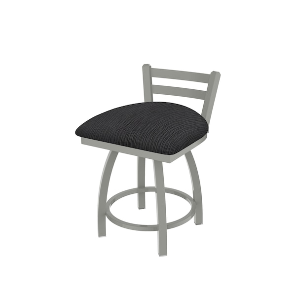 18" Low Back Swivel Vanity Stool, Nickel Finish, Graph Anchor Seat